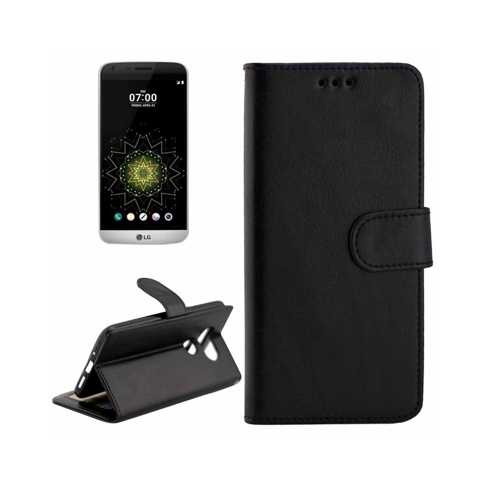 Wewoo - Housse Étui noir pour LG G5 / H850 / H830 Crazy Horse Texture horizontale Flip Magnetic Snap en cuir avec support réglable & Slots de cartes Cadre photo et ampère Portefeuille - Coque, étui smartphone