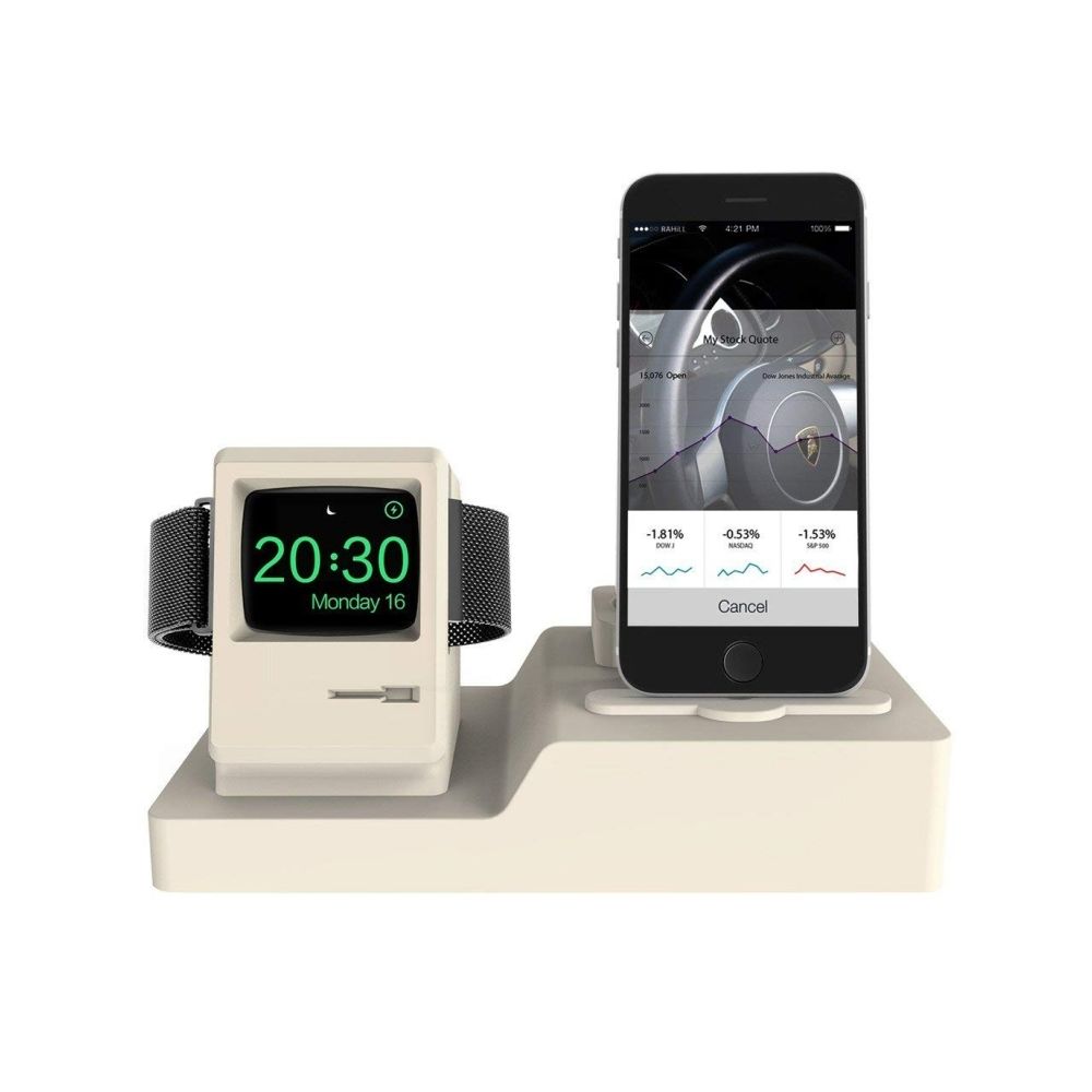 Wewoo - Chargeur Station de support quai chargement Design classique 3 en 1 pour Airpods, iPhone et Apple Watch (Blanc) - Accessoires Apple Watch