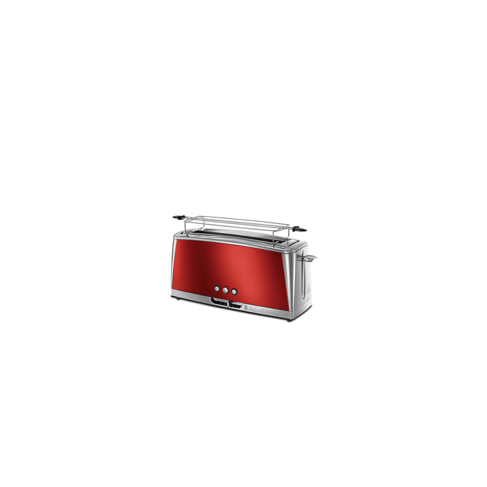 Russell Hobbs - RUSSELL HOBBS 23250-56 Toaster Grille-Pain Luna Spécial Baguette Cuisson Rapide Chauffe Viennoiserie - Rouge - Grille-pain