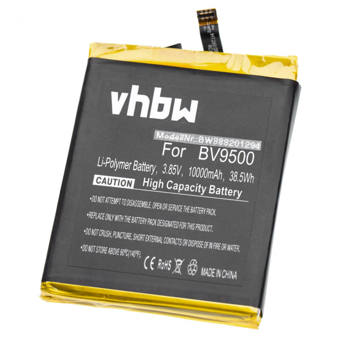 Vhbw - vhbw batterie compatible avec Blackview BV9500, BV9500 Pro smartphone (10000mAh, 3.85V, Li-Polymère) - Batterie téléphone