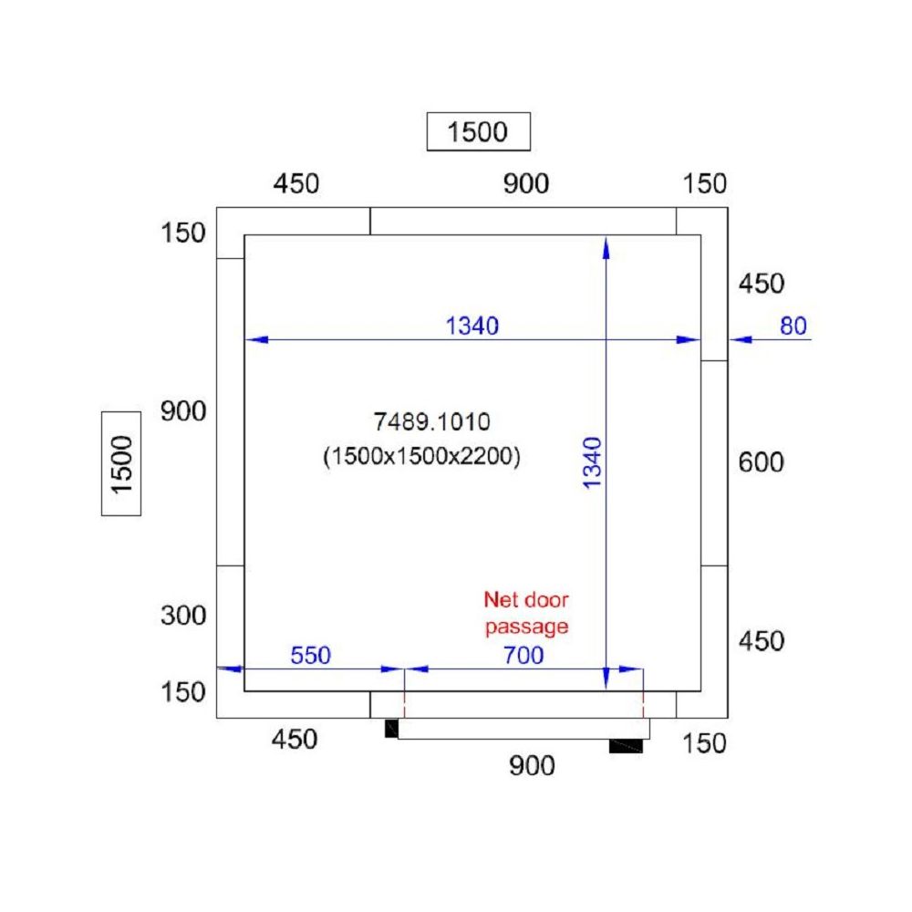 Combisteel - Chambre Froide Négative Pro Line Avec Groupe Négatif - Hauteur 2200 mm - Combisteel - 2700 x 1500 - Réfrigérateur
