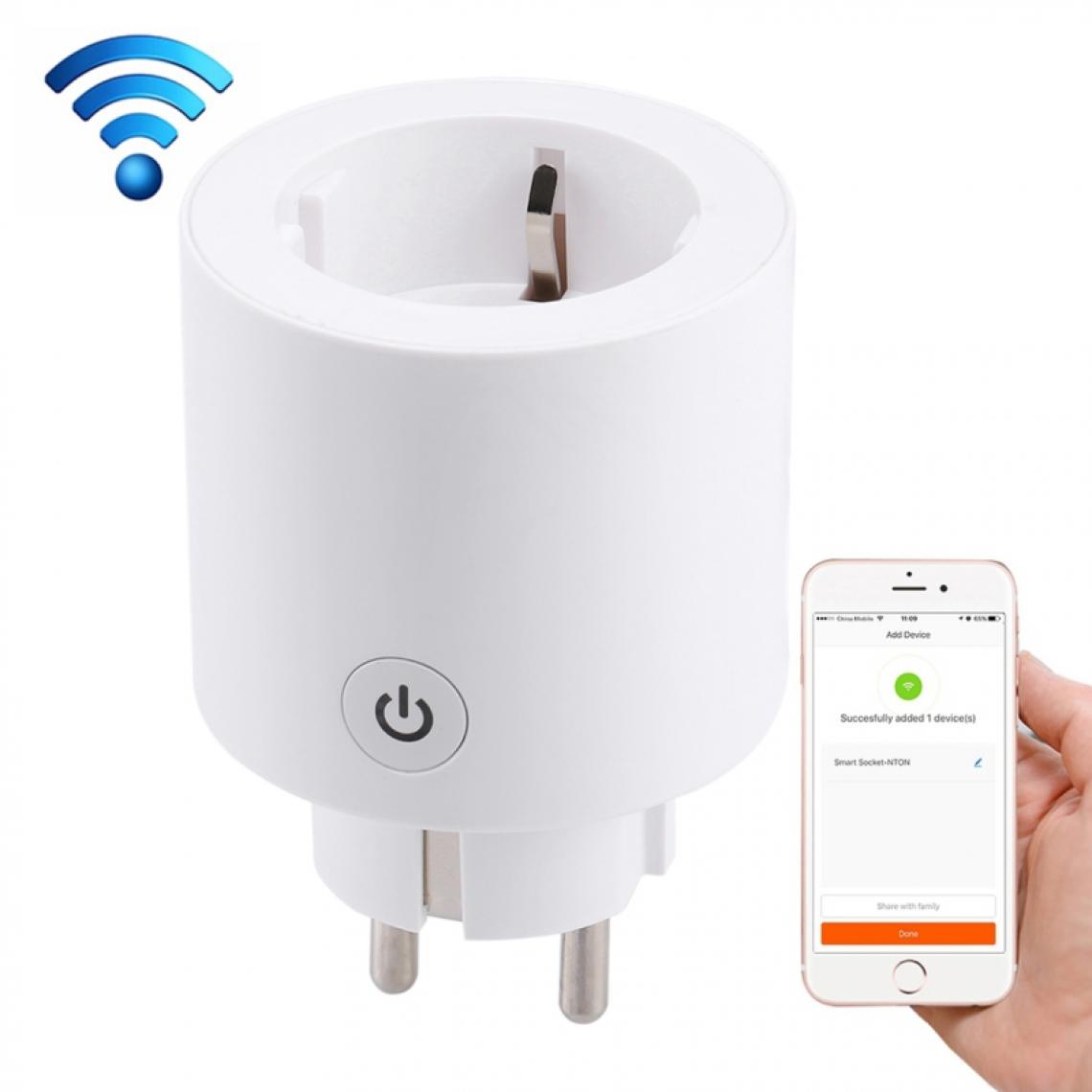 Wewoo - Prise Connectée blanc JH-G01E 10A 2.4 GHz WiFi Contrôle Smart Home Power Socket Fonctionne avec Alexa et Google Home, AC 100-240 V, UE Plug - Box domotique et passerelle