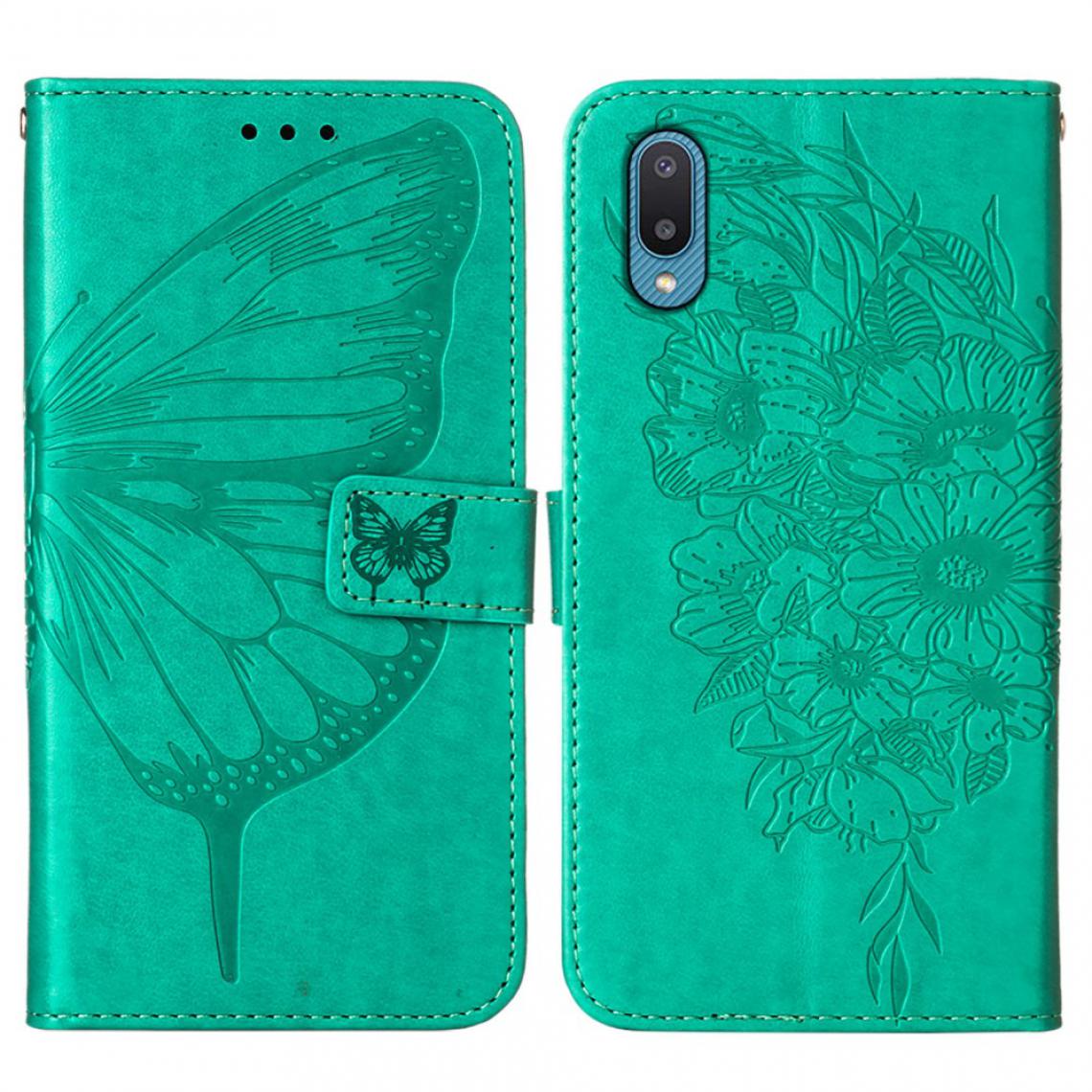Other - Etui en PU Mentions légales Papillon avec support vert pour votre Samsung Galaxy A02/M02 - Coque, étui smartphone