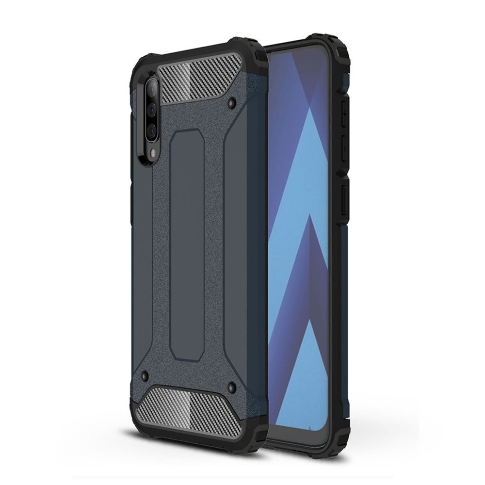 Wewoo - Coque Renforcée Étui combiné TPU + PC pour Galaxy A50 bleu marine - Coque, étui smartphone
