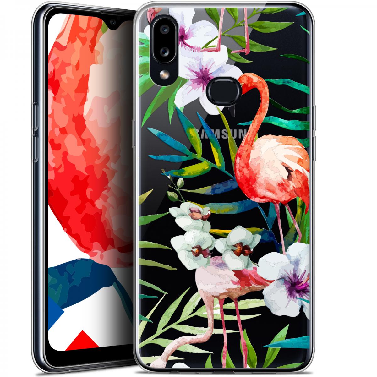 Caseink - Coque Pour Samsung Galaxy A10S (6.1 ) [Gel HD Collection Watercolor Design Tropical Flamingo - Souple - Ultra Fin - Imprimé en France] - Coque, étui smartphone