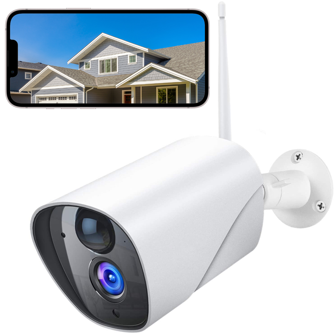 Victure - Victure Caméra Surveillance Extérieure IP65 Imperméabiliser PC750 1080P avec Détection de Mouvement IRP, Audio Bidirectionnel, Vision Nocturne et Stockage sur Carte Cloud/Micro SD - Caméra de surveillance connectée