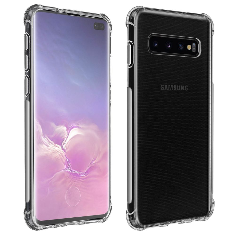 Avizar - Pack Protection Samsung Galaxy S10 Plus Coque Souple + Verre Trempé Transparent - Coque, étui smartphone