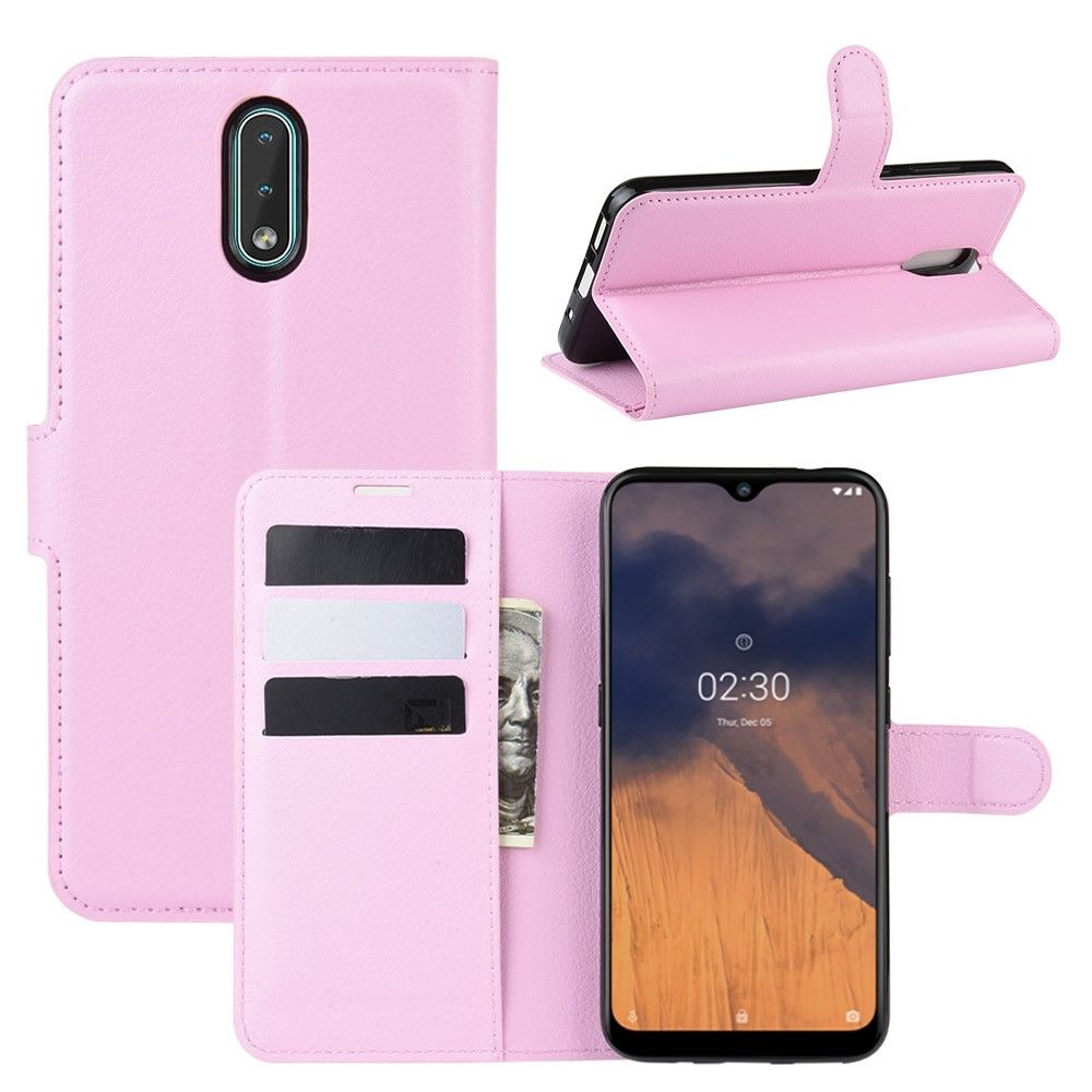 Wewoo - Housse Coque Pour Nokia 2.3 Litchi Texture de protection à rabat horizontal avec support et fentes cartes et portefeuille rose - Coque, étui smartphone
