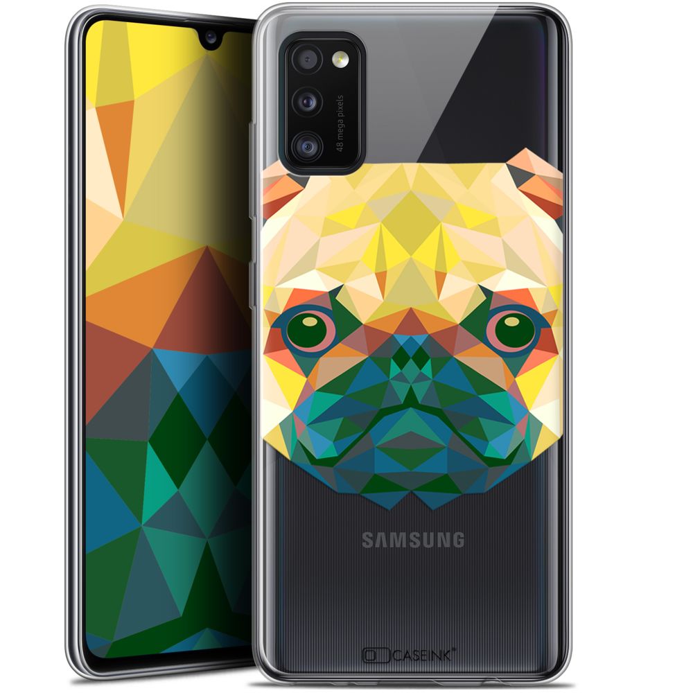Caseink - Coque Pour Samsung Galaxy A41 (6.1 ) [Gel HD Polygon Series Animal - Souple - Ultra Fin - Imprimé en France] Chien - Coque, étui smartphone