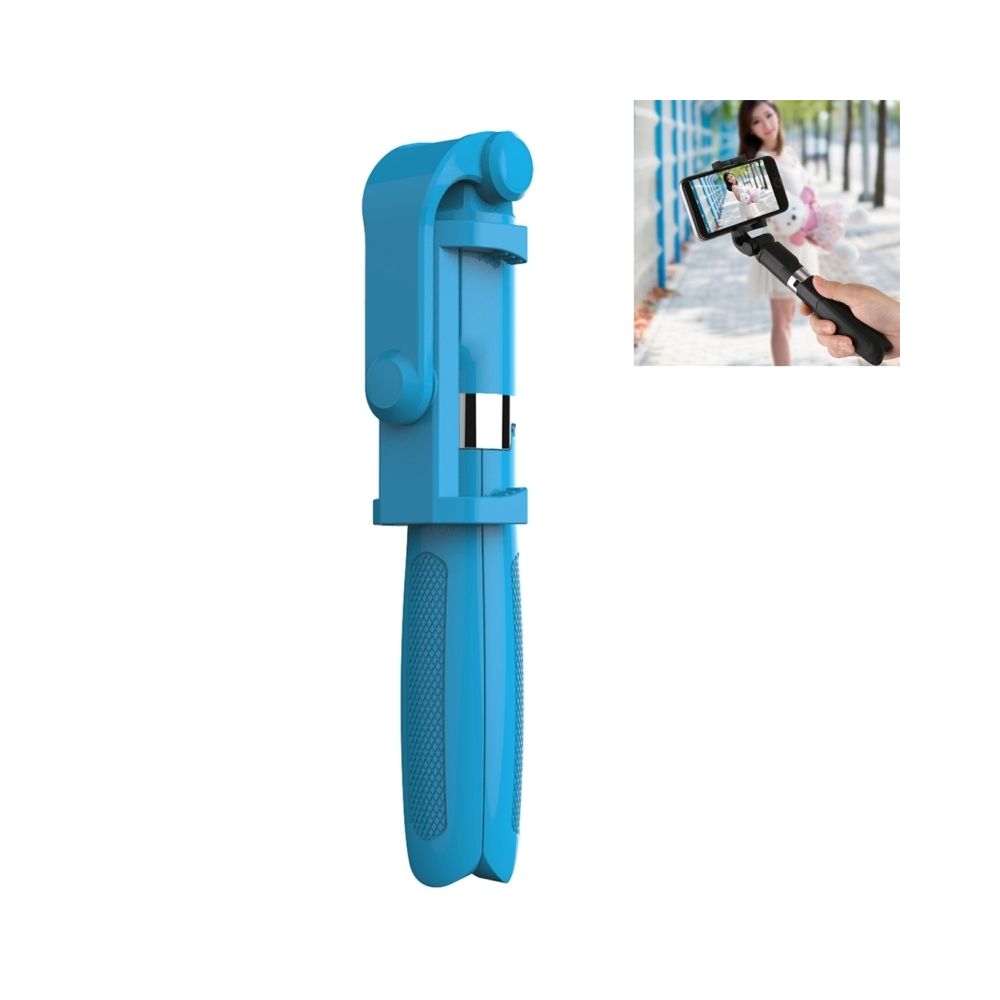 Wewoo - Monopode Selfie stick bleu pour iPhone et Android téléphones 2 en 1 pliable Bluetooth obturateur à distance trépied - Autres accessoires smartphone
