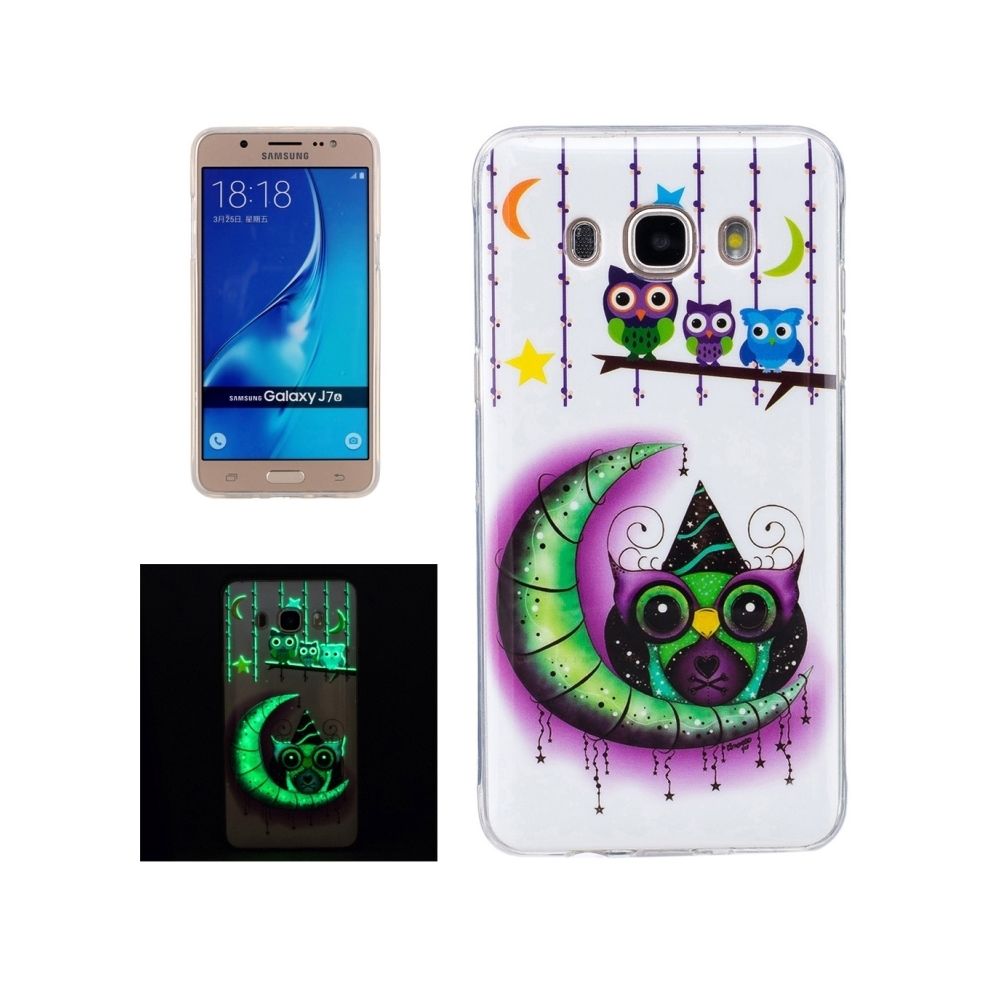 Wewoo - Coque pour Samsung Galaxy J7 2016 / J710 Noctilucent Lune Et Owls Pattern IMD Workmanship Soft TPU Retour Housse - Coque, étui smartphone