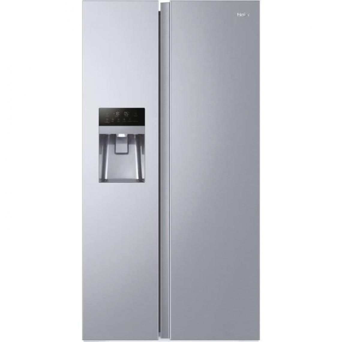 Haier - HAIER HSOGPIF9183 - Réfrigérateur américain 515L (337+178L) - Froid ventilé - L90x H177,5cm - Silver - Réfrigérateur américain