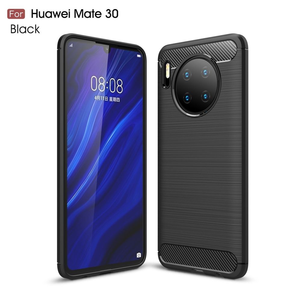 Wewoo - Coque Souple TPU en fibre de carbone pour Huawei Mate 30 Noir - Coque, étui smartphone