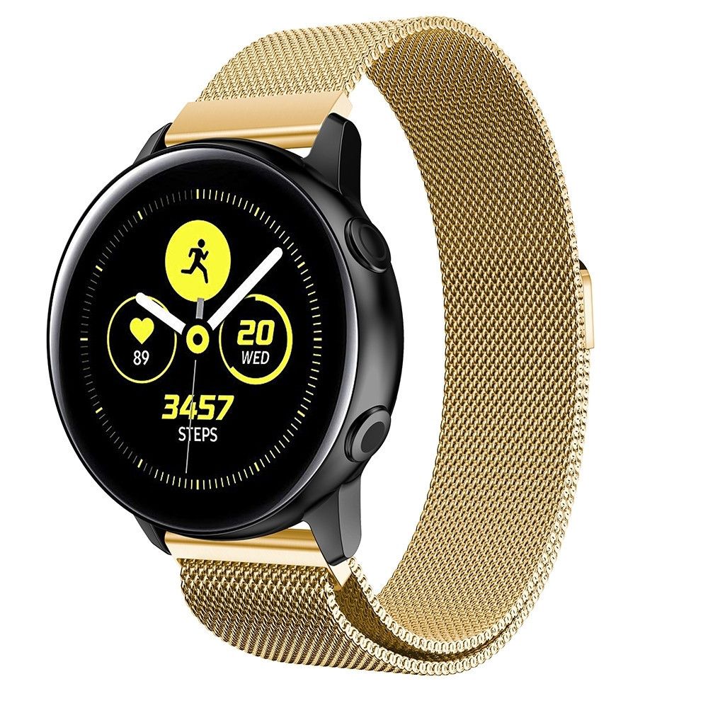 Wewoo - Bracelet pour montre connectée de poignet en acier inoxydable magnétique Milanis WatchBand Galaxy Watch Active 20mm Or - Bracelet connecté