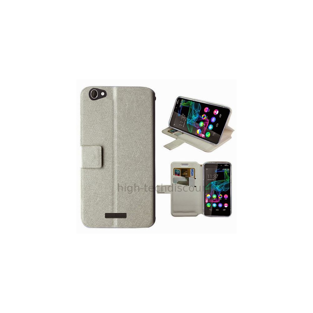Htdmobiles - Housse etui coque pochette portefeuille pour Wiko Ridge Fab 4G + film ecran - BLANC - Autres accessoires smartphone
