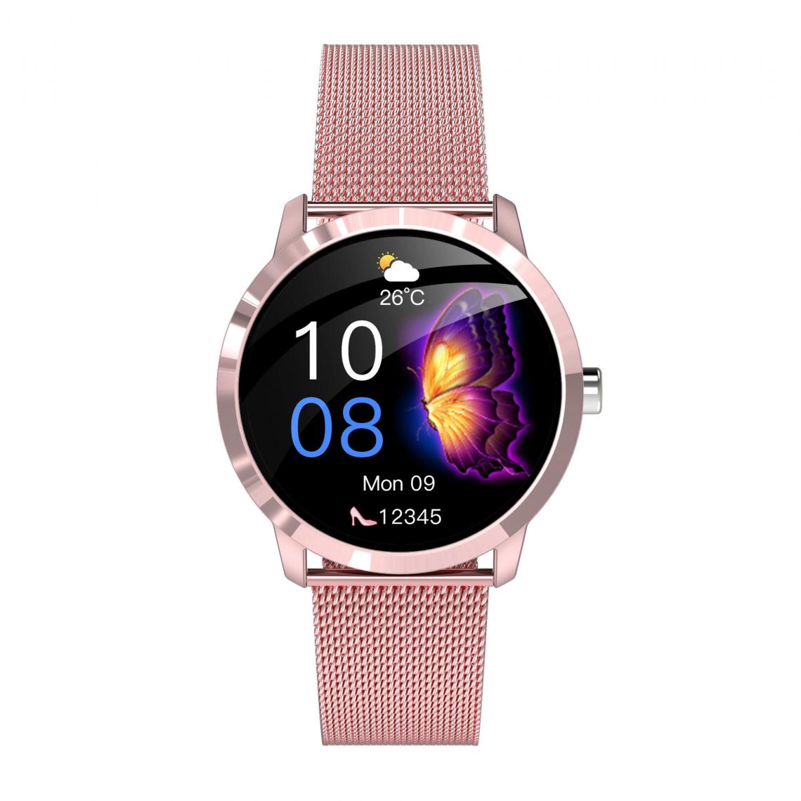 Chronotech Montres - Smartwatch Compatible Samsung Huawei Xiaomi Android iOS Pedometer Sport Watch Heart Rate Monitor Waterproof IP68 GPS Shared Sport Modes Message Notification(Rose) - Montre connectée