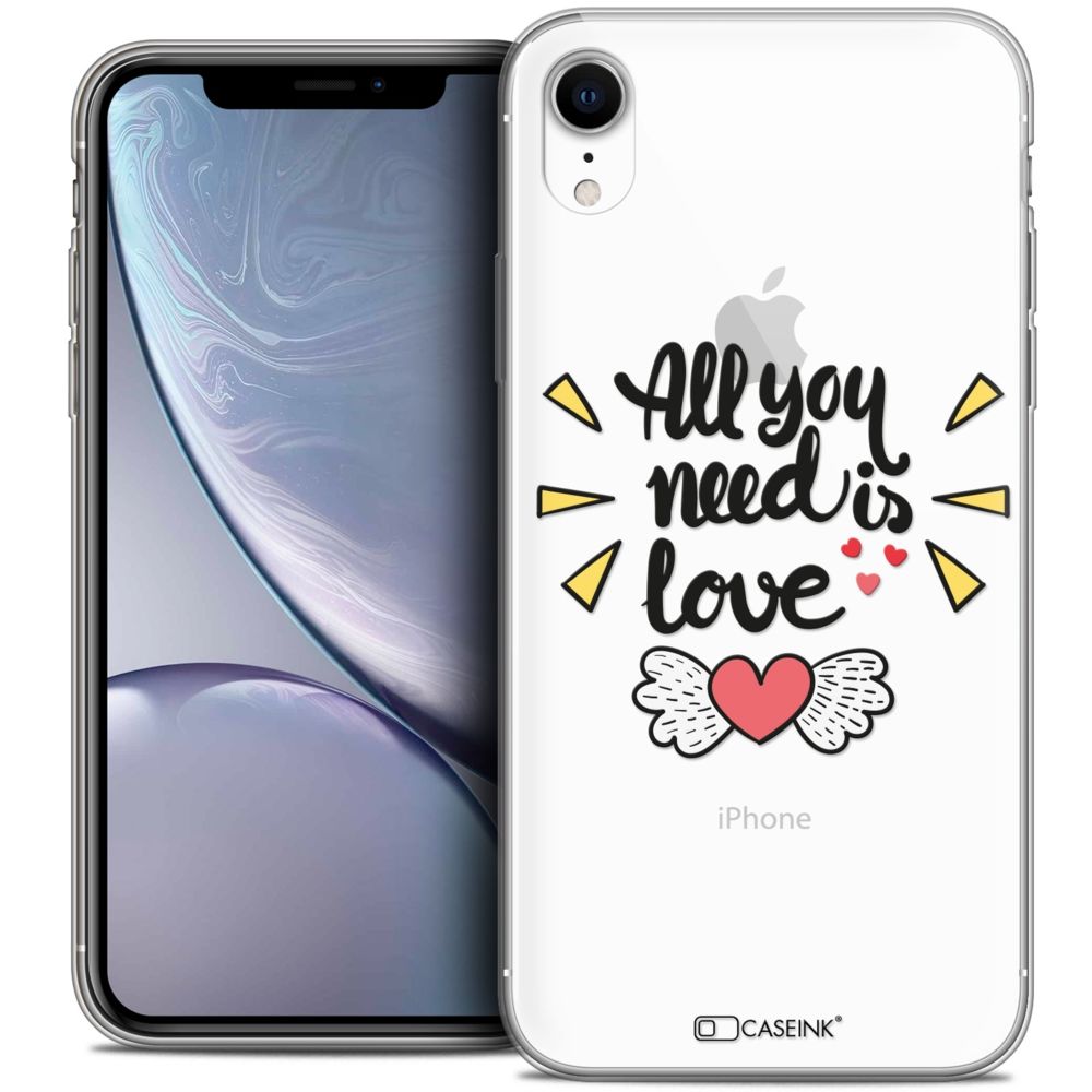 Caseink - Coque Housse Etui Apple iPhone Xr (6.1 ) [Crystal Gel HD Collection Love Saint Valentin Design All U Need Is - Souple - Ultra Fin - Imprimé en France] - Coque, étui smartphone