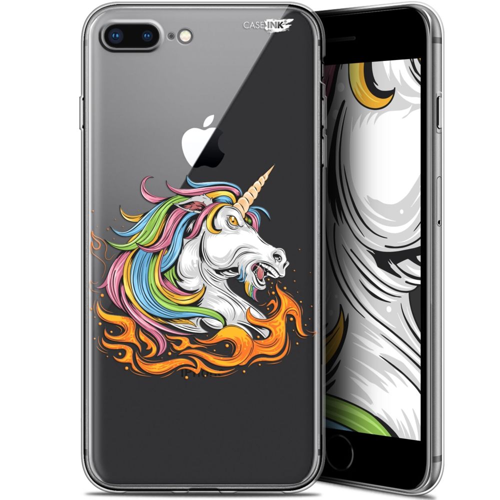 Caseink - Coque arrière Apple iPhone 7/8 Plus (4.7 ) Gel HD [ Nouvelle Collection - Souple - Antichoc - Imprimé en France] Licorne de Feu - Coque, étui smartphone