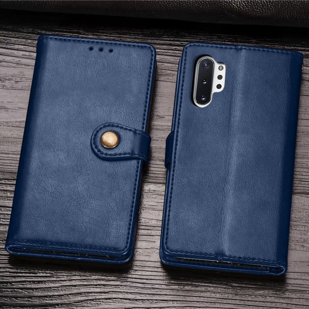 marque generique - Etui en PU avec support et cordon fermeture magnétique bleu pour votre Samsung Galaxy Note 10 Pro - Coque, étui smartphone