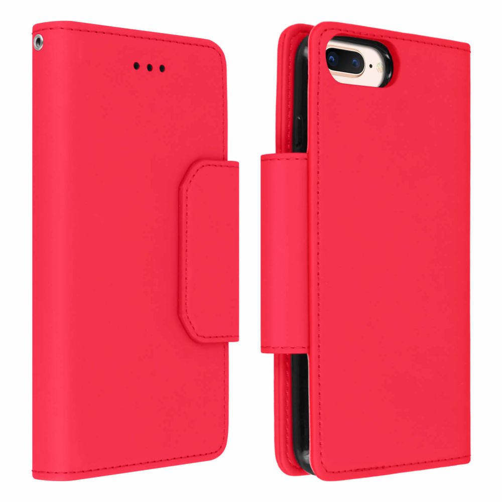 Avizar - Étui iPhone 6 Plus 6S Plus 7 Plus 8 Plus Détachable Porte cartes rouge - Coque, étui smartphone