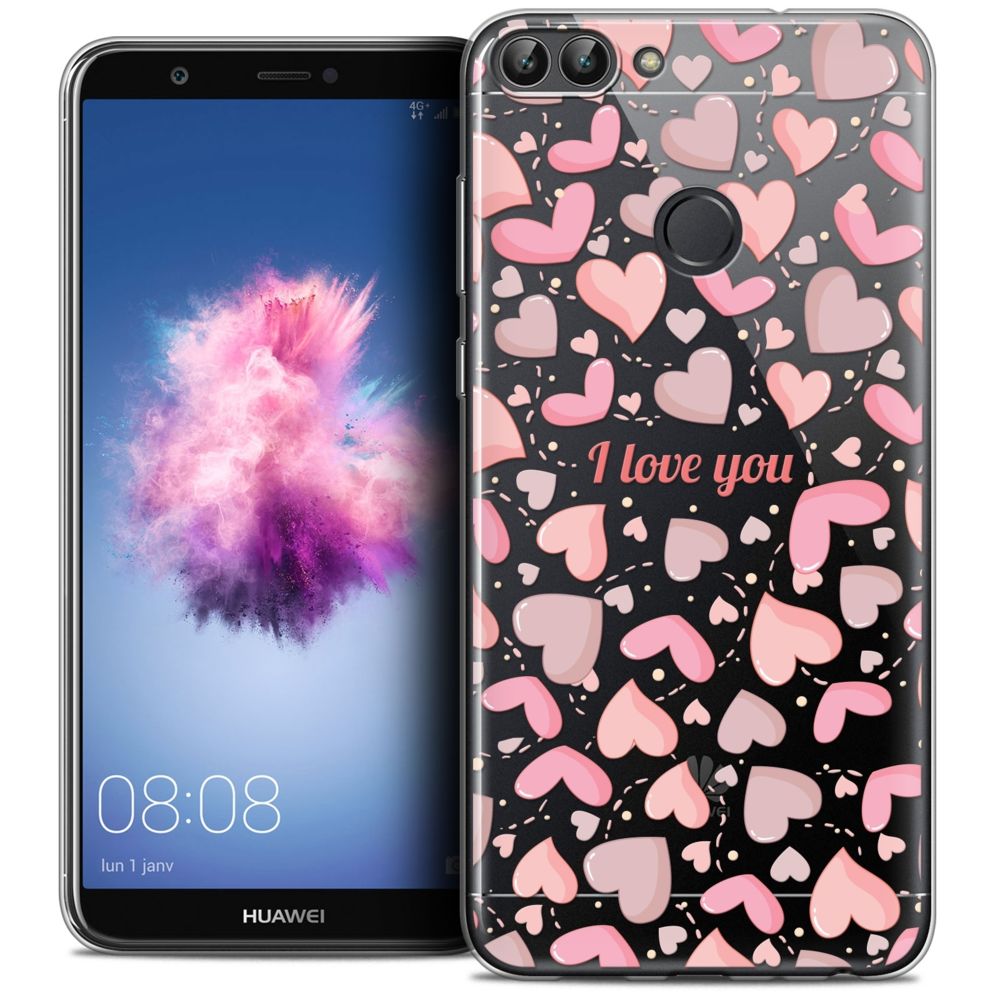Caseink - Coque Housse Etui Huawei P Smart (5.7 ) [Crystal Gel HD Collection Love Saint Valentin Design I Love You - Souple - Ultra Fin - Imprimé en France] - Coque, étui smartphone