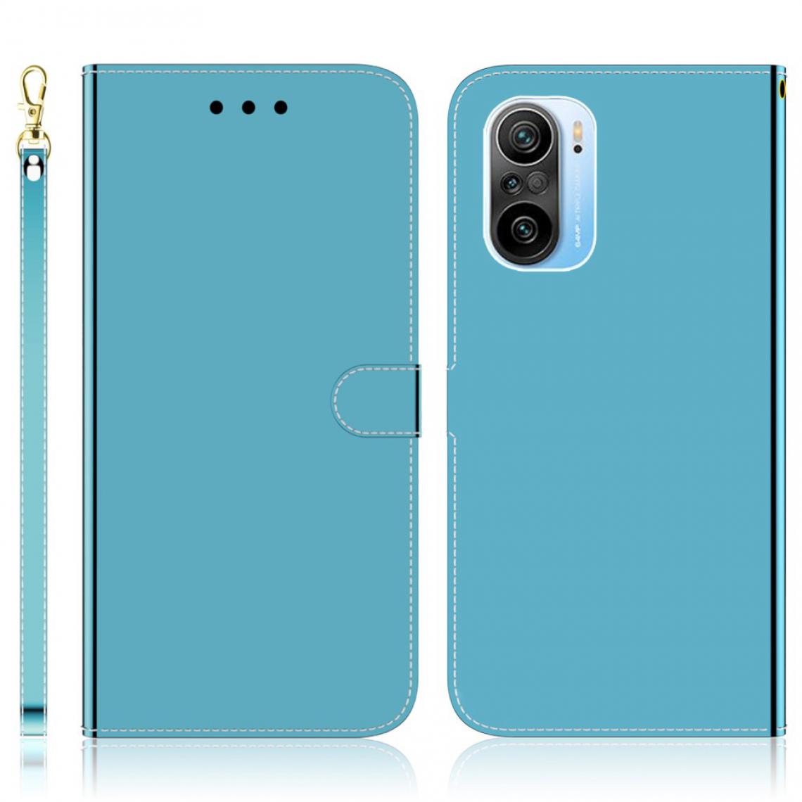 Other - Etui en PU Surface semblable à un miroir avec support bleu pour votre Xiaomi Redmi K40/Redmi K40 Pro/Redmi K40 Pro+/Mi 11i/Poco F3 - Coque, étui smartphone