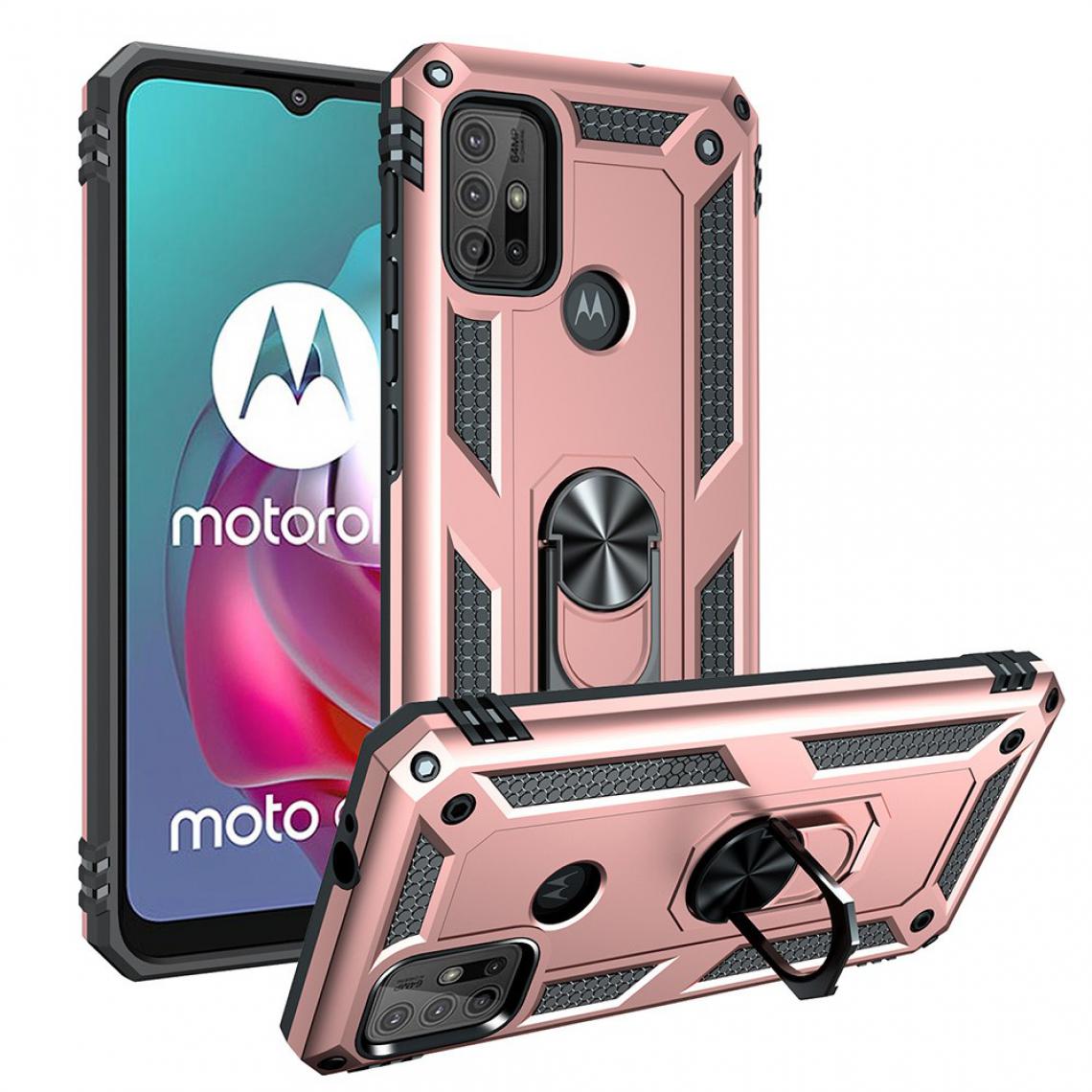 Other - Coque en TPU Combo hybride anti-chute avec béquille or rose pour votre Motorola Moto G10/G30 - Coque, étui smartphone