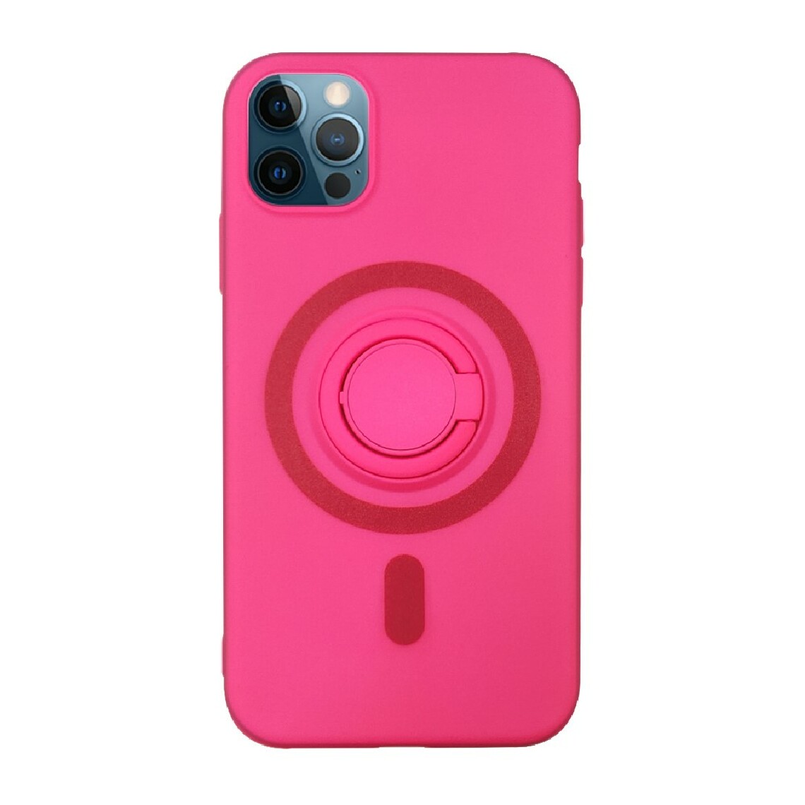 Other - Coque en silicone avec support de bague rose pour votre Apple iPhone 12/12 Pro - Coque, étui smartphone