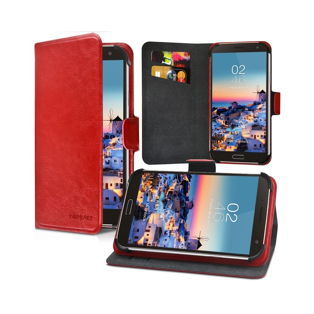 Karylax - Etui Universel M Porte-Carte Couleur Rouge pour Logicom Le Hello 5"" 4G - Autres accessoires smartphone