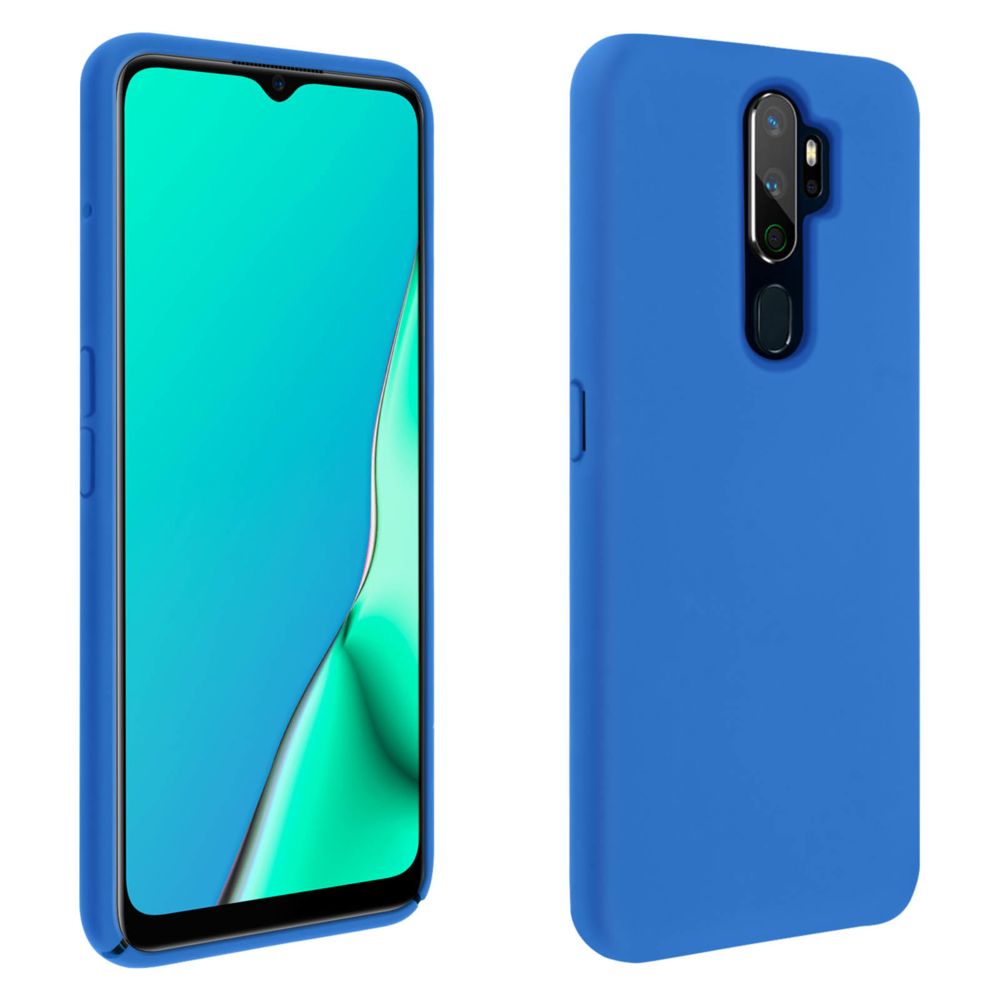 Avizar - Coque Oppo A9 2020 et A5 2020 Silicone Semi-rigide Finition Soft Touch bleu nuit - Coque, étui smartphone