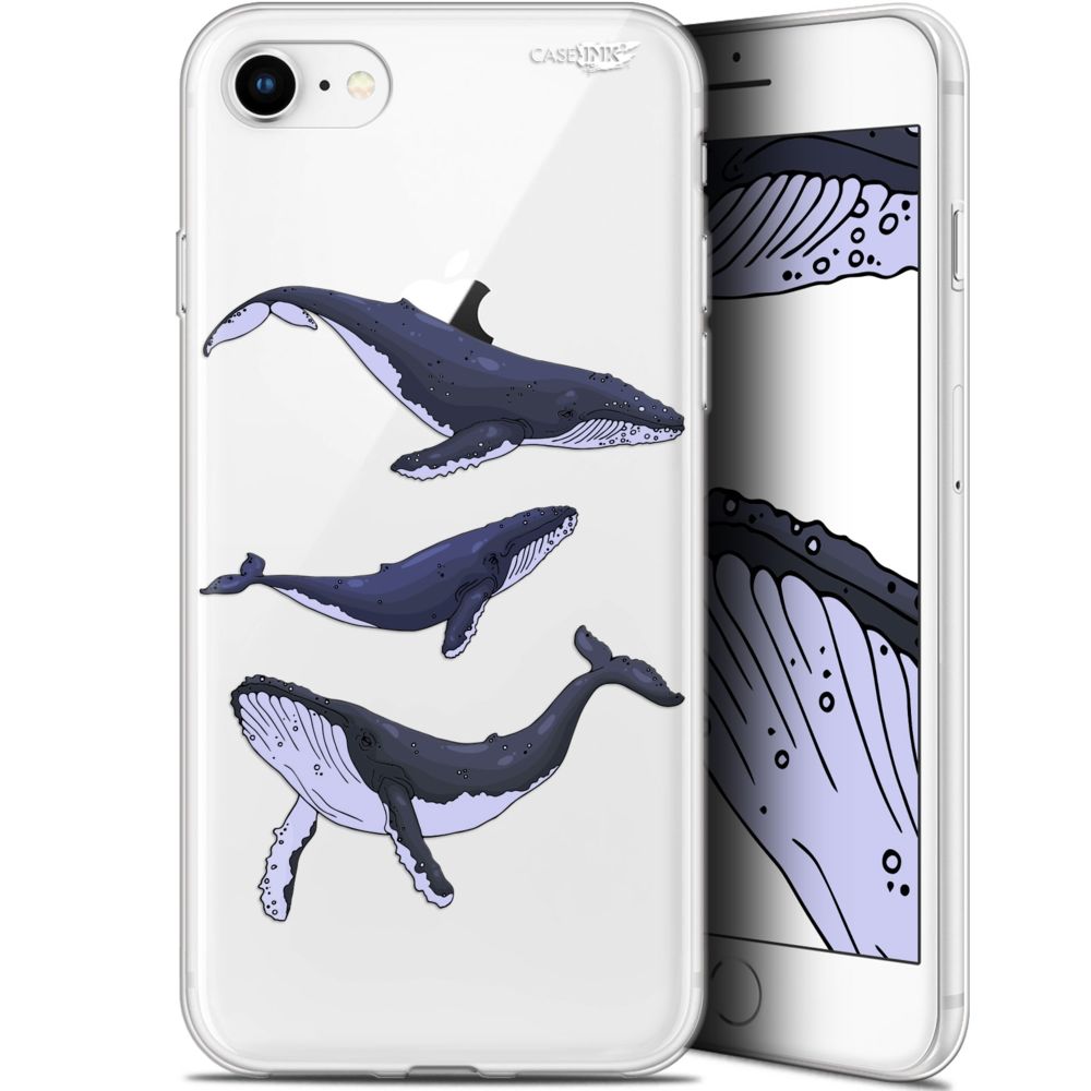 Caseink - Coque arrière Apple iPhone 7/8 (4.7 ) Gel HD [ Nouvelle Collection - Souple - Antichoc - Imprimé en France] Les 3 Baleines - Coque, étui smartphone