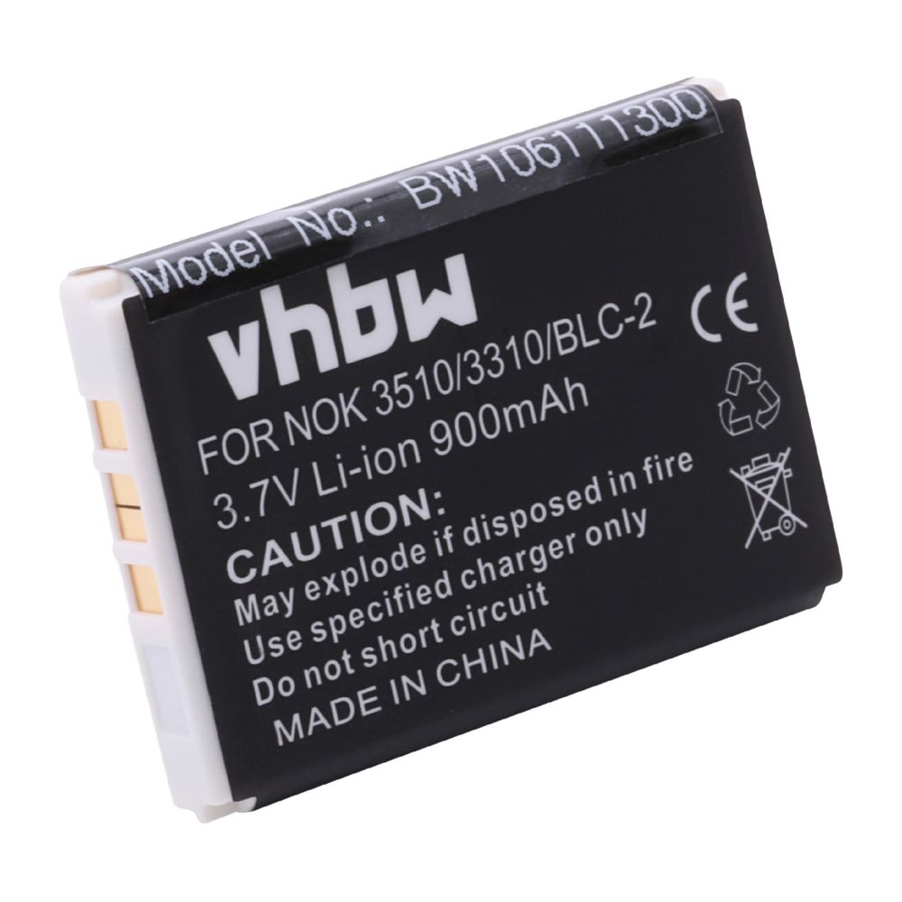 Vhbw - vhbw batterie compatible avec Nokia 1221, 1260, 1261, 2260, 3310, 3315, 3330, 3350 smartphone (900mAh, 3,7V, Li-Ion) - Batterie téléphone