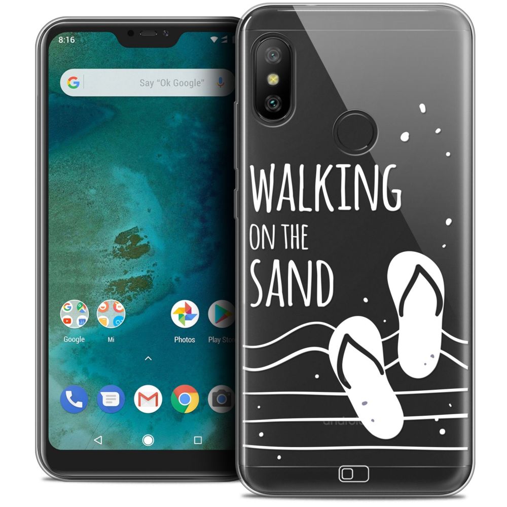 Caseink - Coque Housse Etui Xiaomi Mi A2 LITE (5.8 ) [Crystal Gel HD Collection Summer Design Walking on the Sand - Souple - Ultra Fin - Imprimé en France] - Coque, étui smartphone