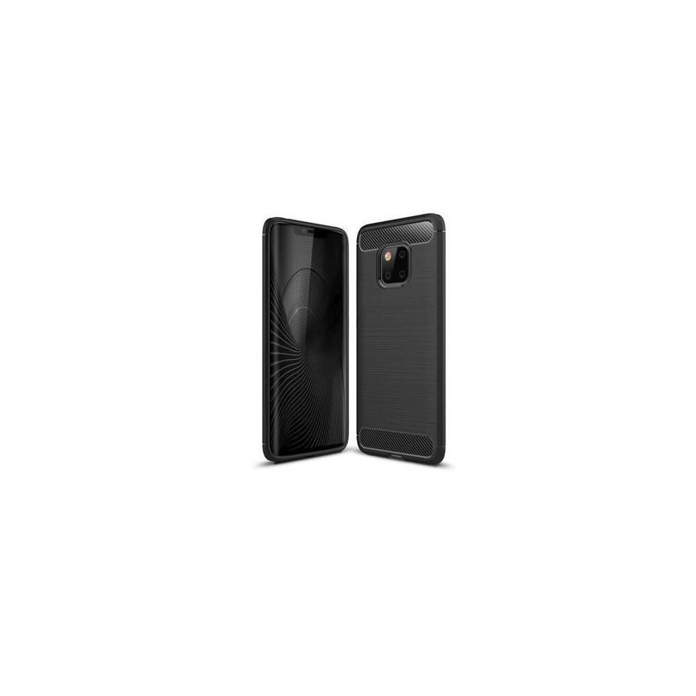 Huawei - Étui silicone simili fibre de carbono pour Huawei Mate 20 Pro Noir - Coque, étui smartphone