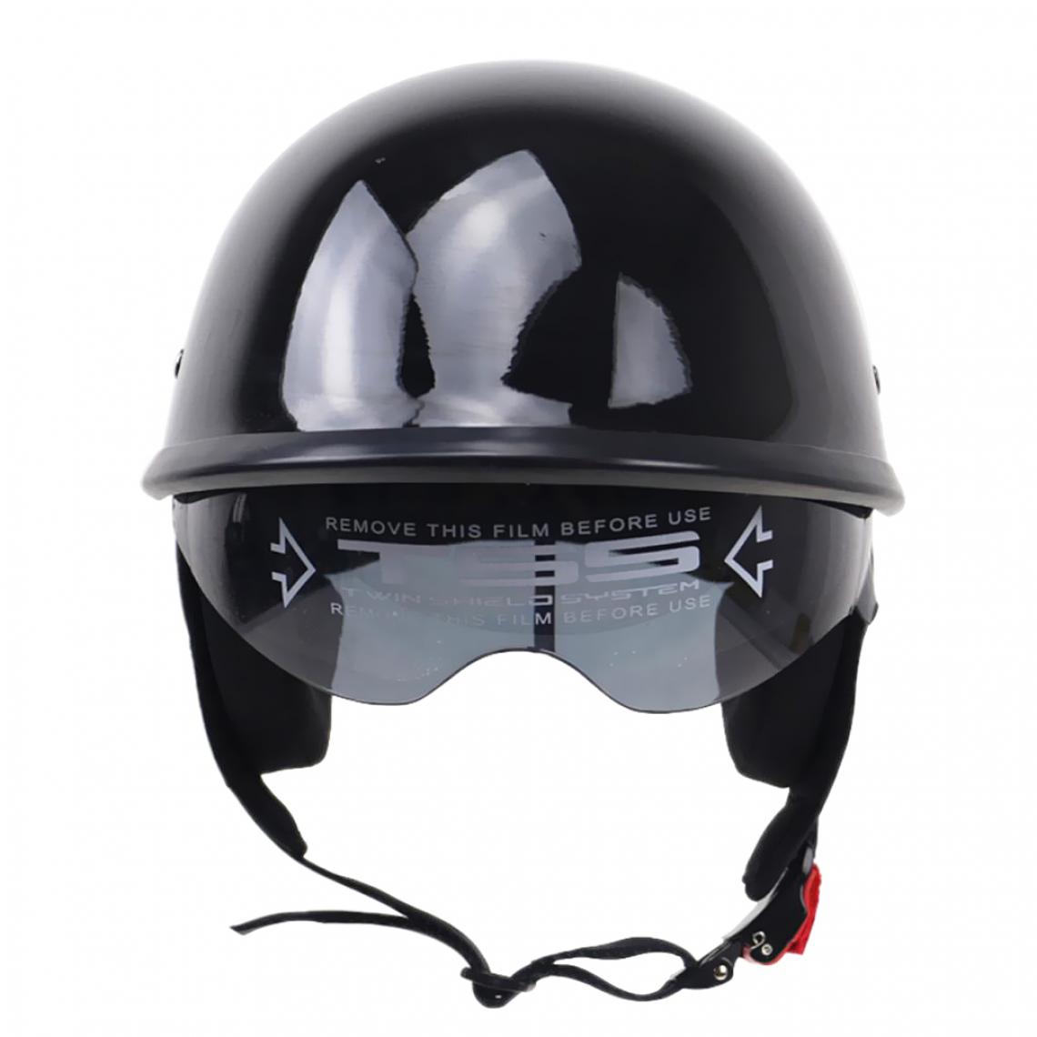 marque generique - Moteur noir brillant, visage ouvert, demi-casque, point, drop down, pare-soleil xl - Accessoires Mobilité électrique