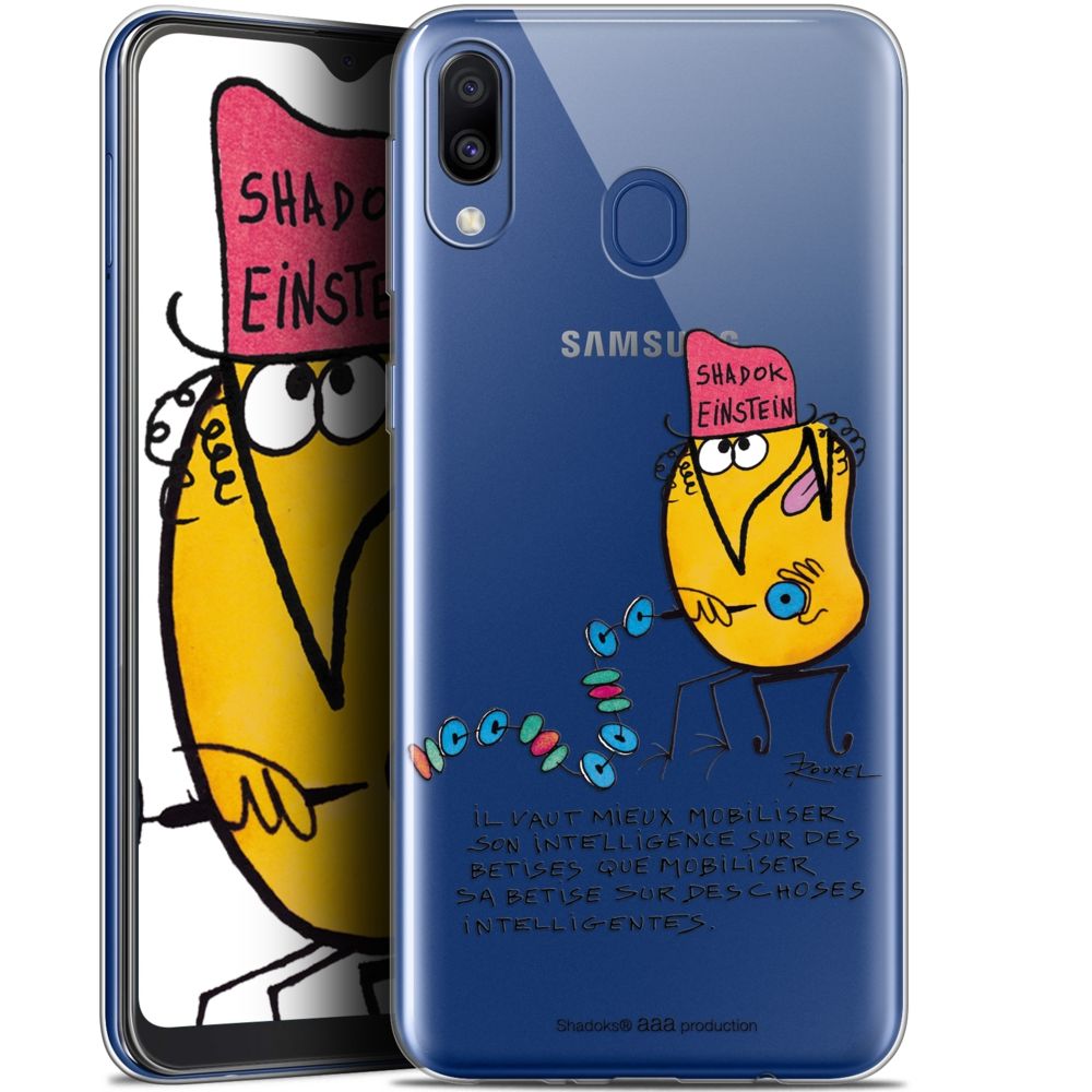 Caseink - Coque Pour Samsung Galaxy M20 (6.3 ) [Gel HD Collection Les Shadoks ? Design Einstein - Souple - Ultra Fin - Imprimé en France] - Coque, étui smartphone