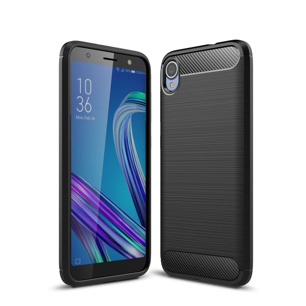 marque generique - Coque en TPU fibre de carbone noir pour votre Asus ZenFone Live (L1) ZA550KL - Autres accessoires smartphone