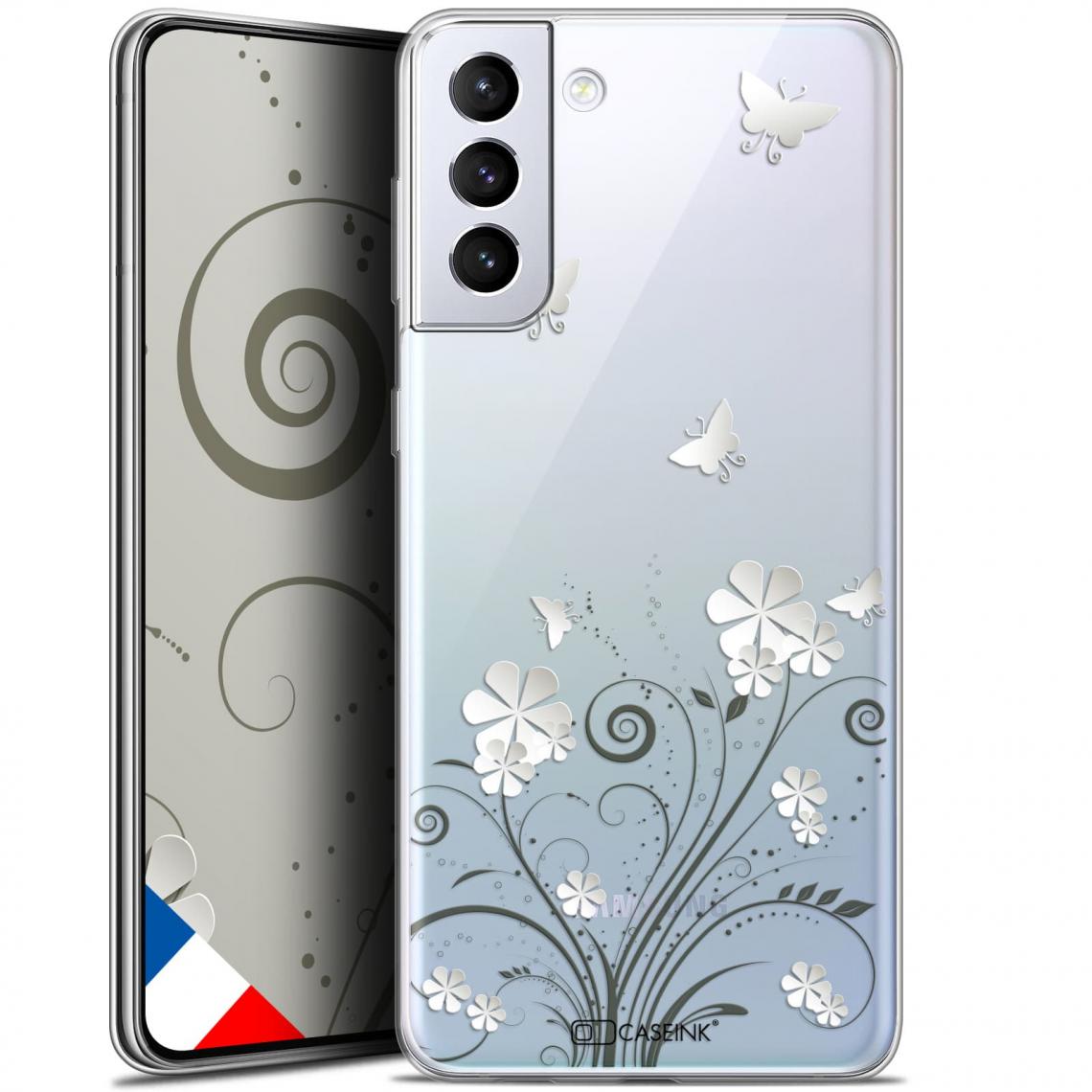 Caseink - Coque Pour Samsung Galaxy S21 Plus (6.7 ) [Gel HD Collection Summer Design Papillons - Souple - Ultra Fin - Imprimé en France] - Coque, étui smartphone