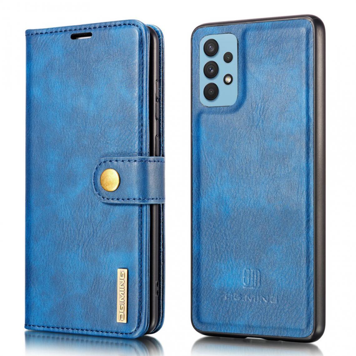 Dg.Ming - Coque en TPU + PU Détachable 2-en-1 bleu pour votre Samsung Galaxy A32 4G (EU Version) - Coque, étui smartphone