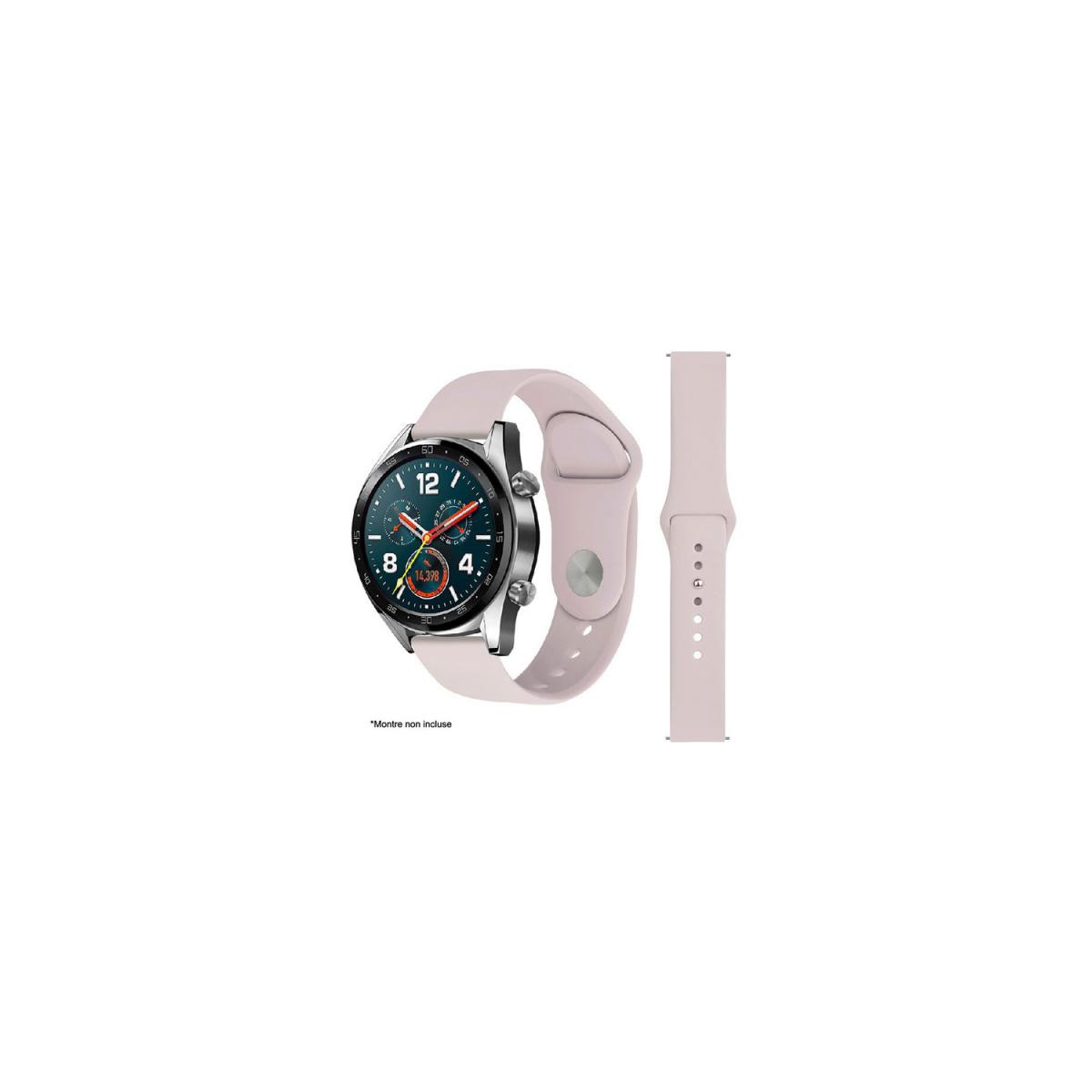 Ibroz - Ibroz Bracelet Samsung/Huawei SoftTouch 22mm rose - Accessoires montres connectées