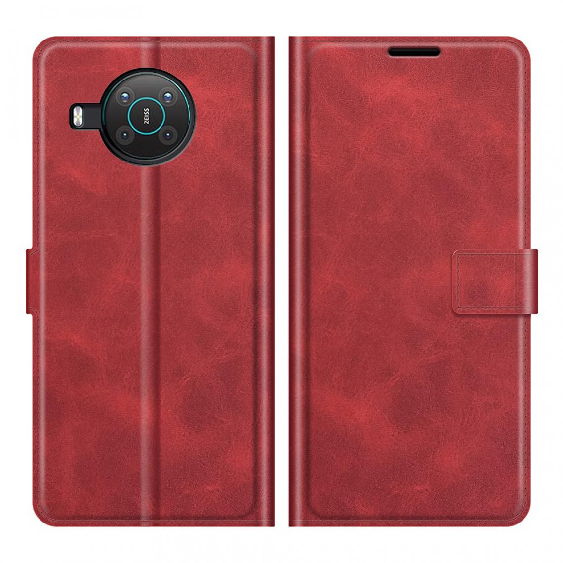 Other - Etui en PU Fermoir Carré Magnétique avec support rouge pour votre Nokia X10/X20 - Coque, étui smartphone