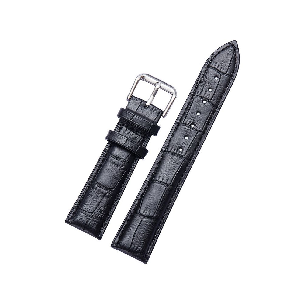 Wewoo - Bracelet pour montre connectée Dragonne en cuir de détachable de montreSpécification 16mm Noir - Bracelet connecté
