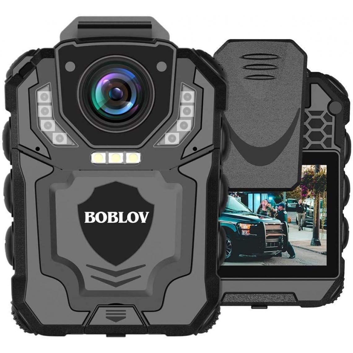 Chrono - 1296P étanche 2 caméras de corps LCD enregistrant une caméra de police portable, adaptée aux applications d'éclairage, vision nocturne, enregistrement en boucle(Noir) - Autres accessoires smartphone
