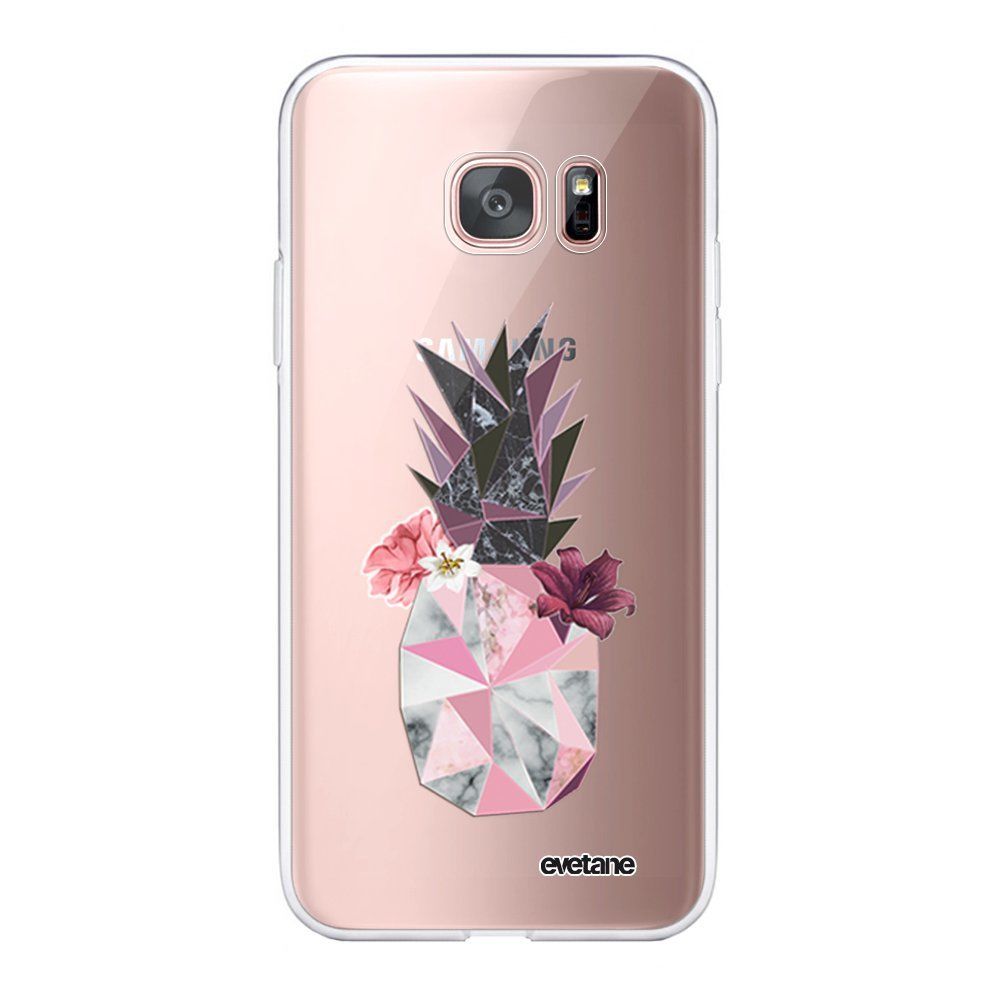Evetane - Coque Samsung Galaxy S7 Edge 360 intégrale transparente Ananas Fleuri Ecriture Tendance Design Evetane. - Coque, étui smartphone