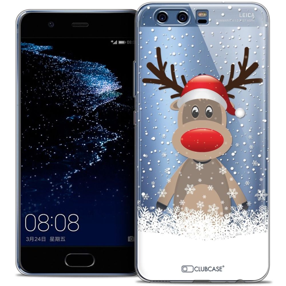 Caseink - Coque Housse Etui Huawei P10 [Crystal Gel HD Collection Noël 2016 Design Cerf au Bonnet - Souple - Ultra Fin - Imprimé en France] - Coque, étui smartphone