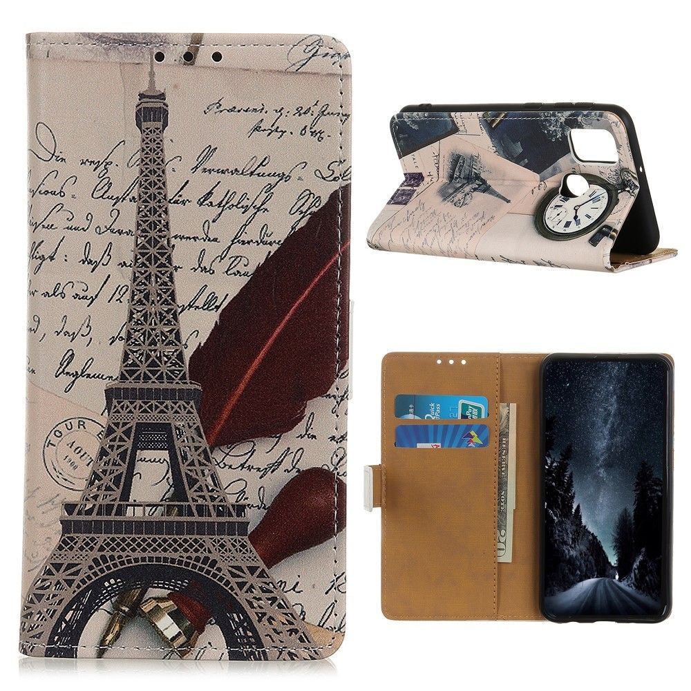 Generic - Etui en PU impression de motifs tour Eiffel pour votre Samsung Galaxy A21s - Coque, étui smartphone