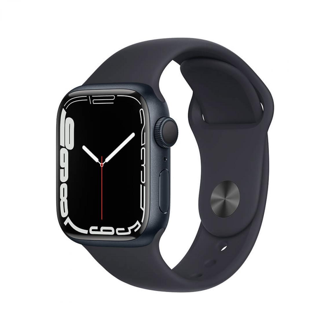 Apple - Apple Watch Series 7 GPS 45mm Aluminium Noir minuit avec bracelet sportif Noir minuit MKN53TY/A - Apple Watch