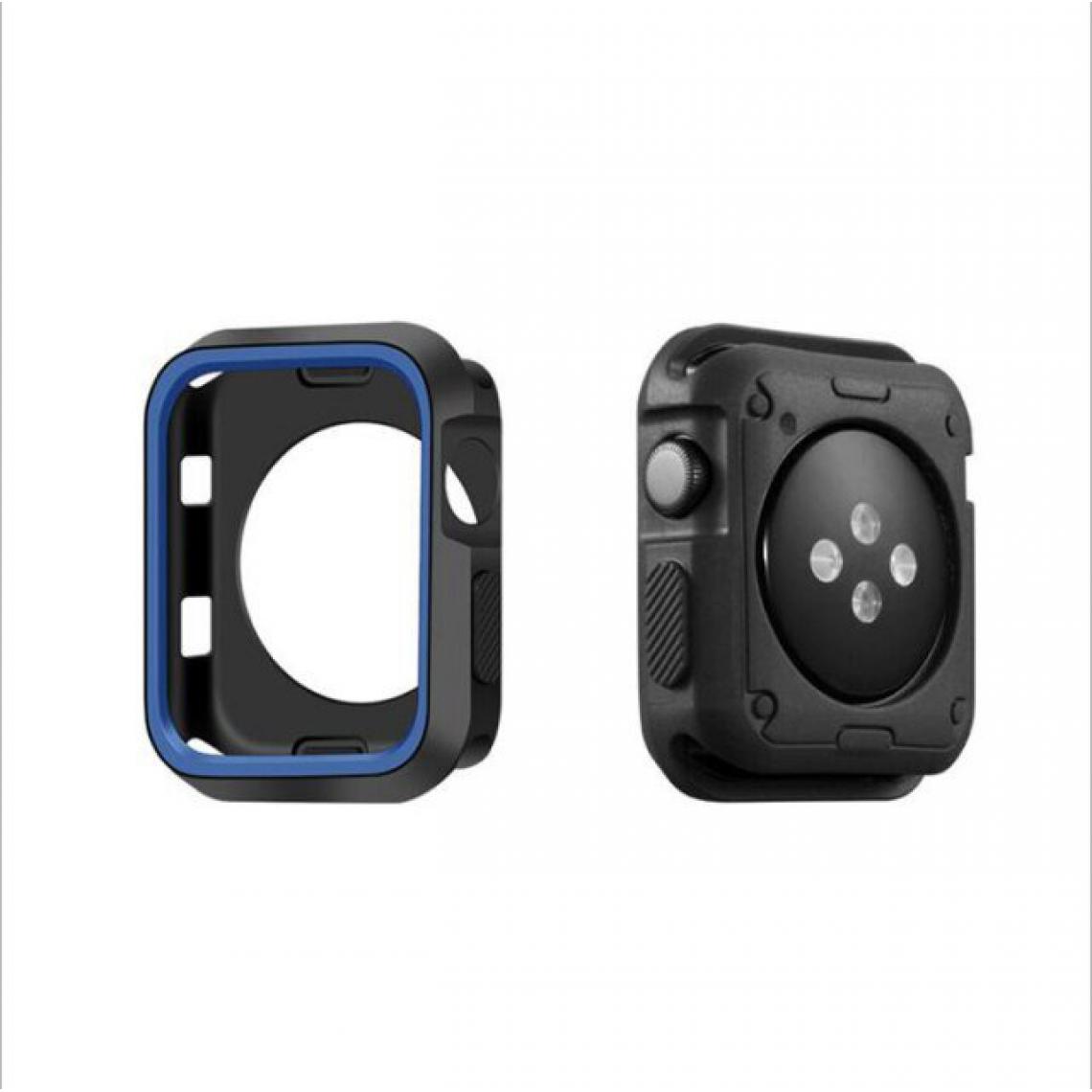 Phonecare - Coque Military Anti-impact DoubleColor pour Apple Watch Seriess 6 - 40mm - Noir / Bleu - Coque, étui smartphone