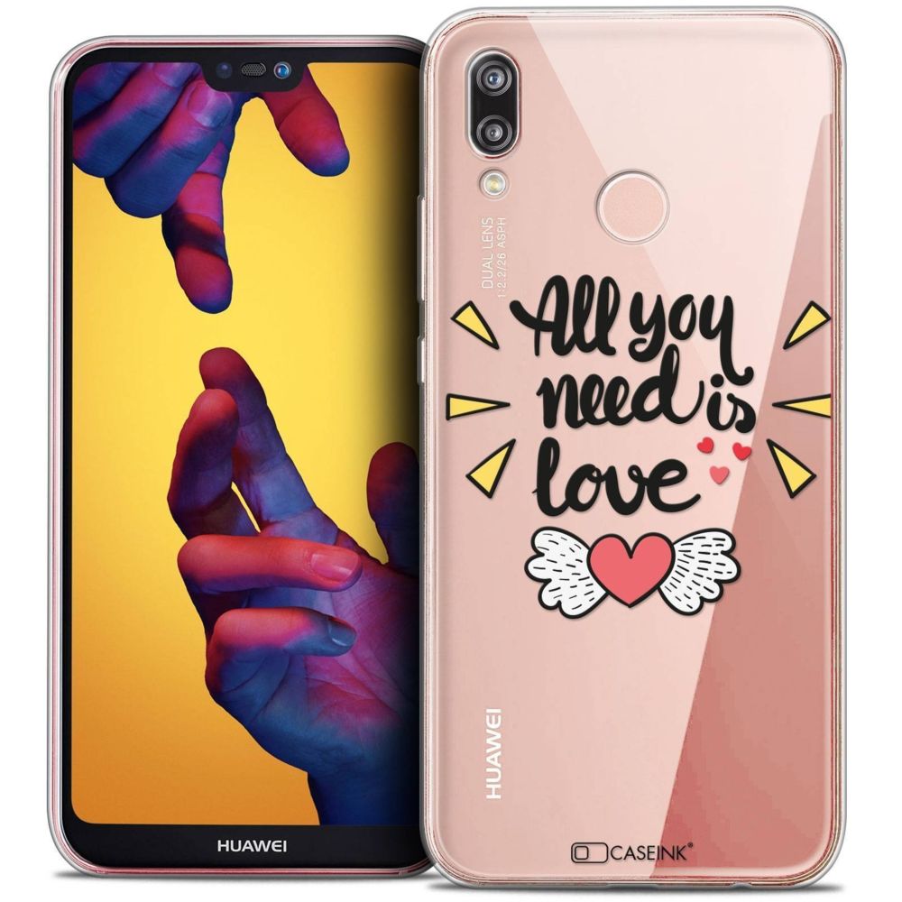 Caseink - Coque Housse Etui Huawei P20 LITE (5.84 ) [Crystal Gel HD Collection Love Saint Valentin Design All U Need Is - Souple - Ultra Fin - Imprimé en France] - Coque, étui smartphone