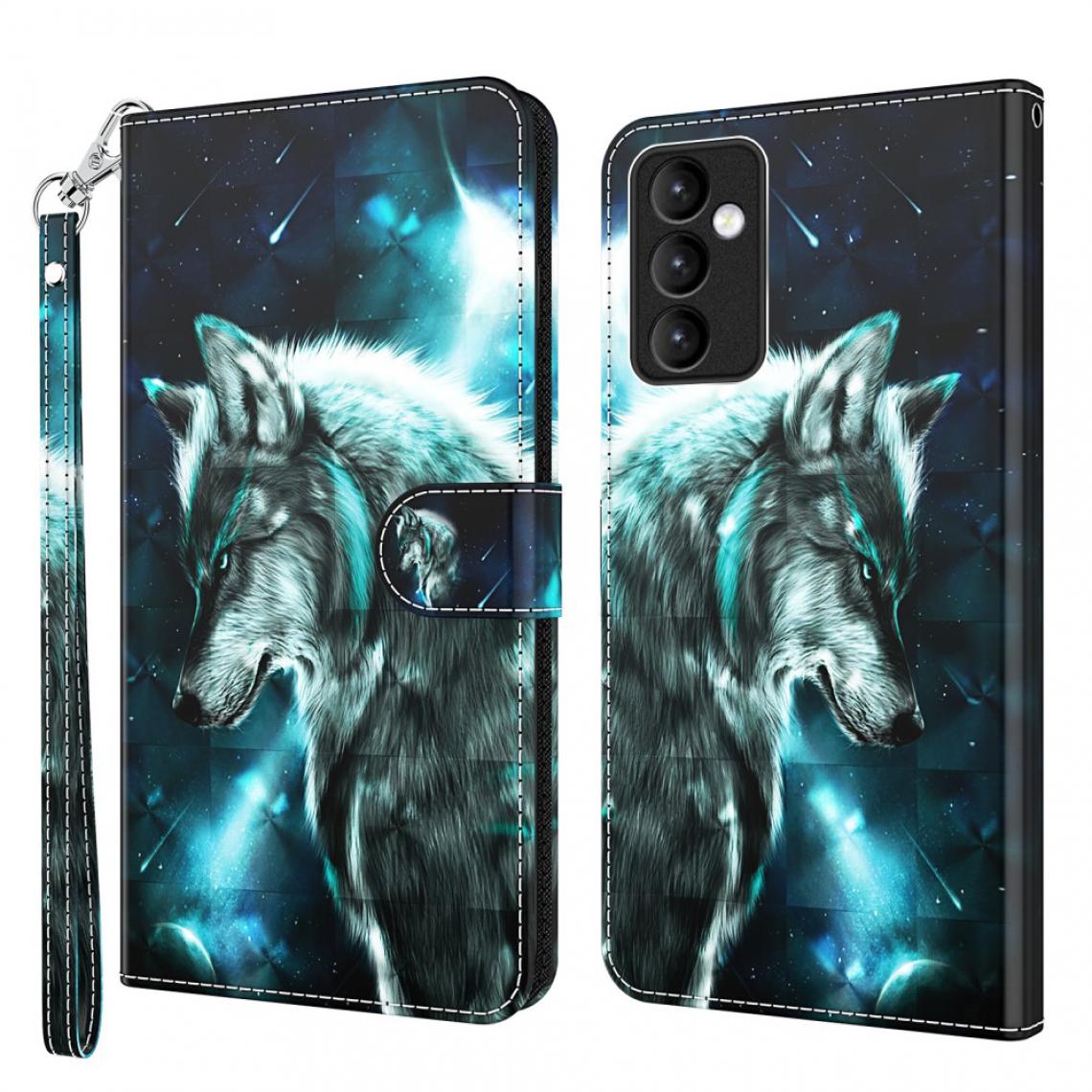 Other - Etui en PU Impression de motifs 3D avec support et sangle Loup pour votre Samsung Galaxy A82 5G - Coque, étui smartphone